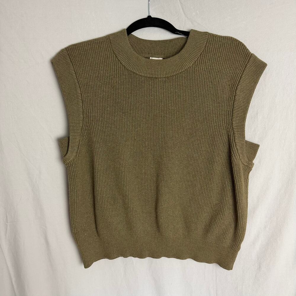 A New Day Ribbed Sweater Vest Green Sleeveless Pullover XXL